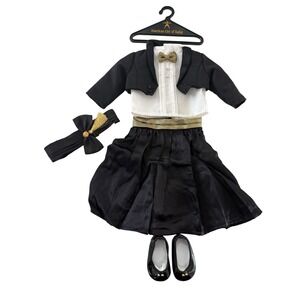 1996 Pleasant Company Black Recital Outfit American Girl Tuxedo Jacket Skirt